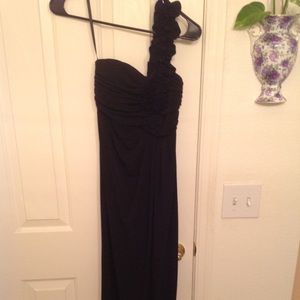 Sweet Storm Long Black Single Strap Cocktail Dress